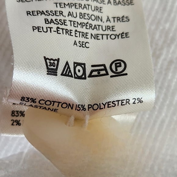 Anthropologie Drop Shoulder Crop Top Ivory Size Small - Picture 16 of 16